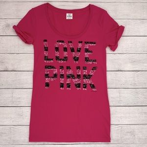 PINK Victoria’s Secret “Love Pink” Sequence t-shirt!